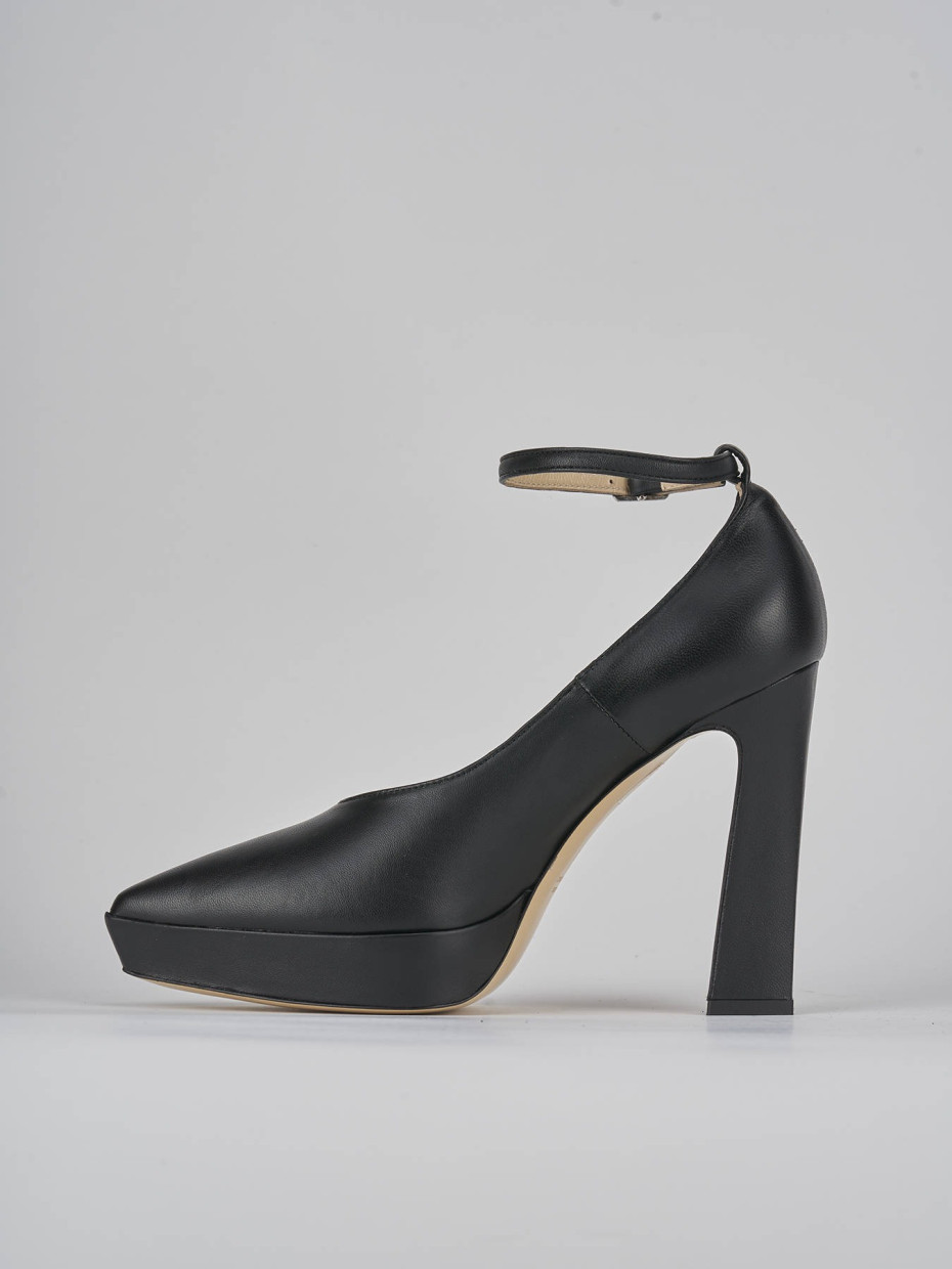 Décolleté e slingback tacco 11cm pelle nero