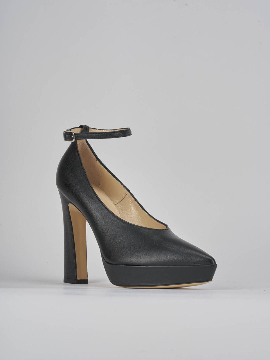 Décolleté e slingback tacco 11cm pelle nero