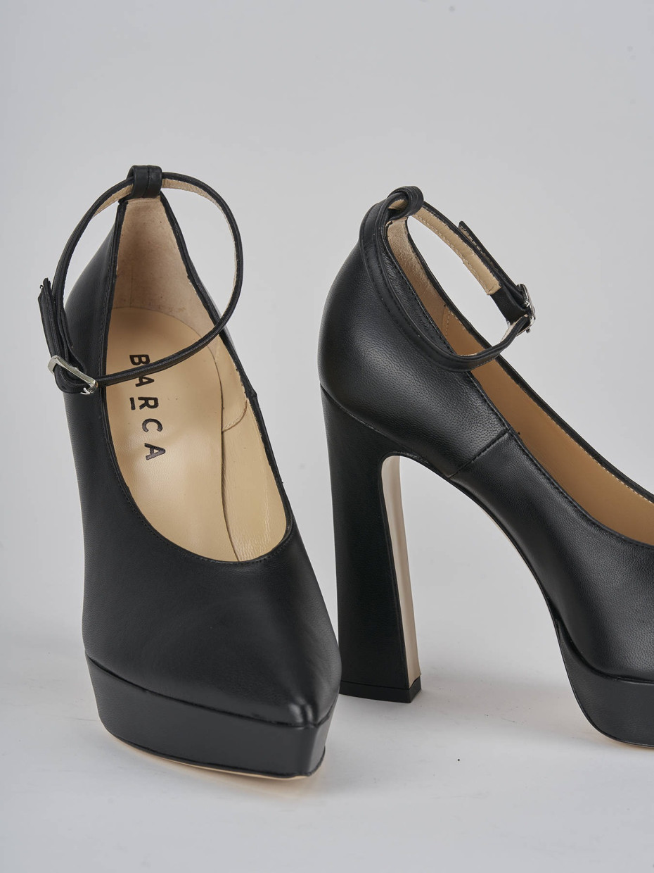 Décolleté e slingback tacco 11cm pelle nero