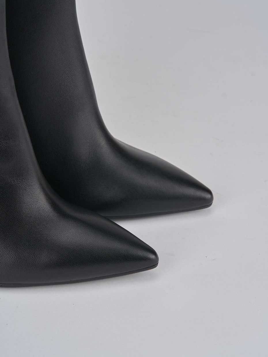 High heel boots heel 11 cm black leather