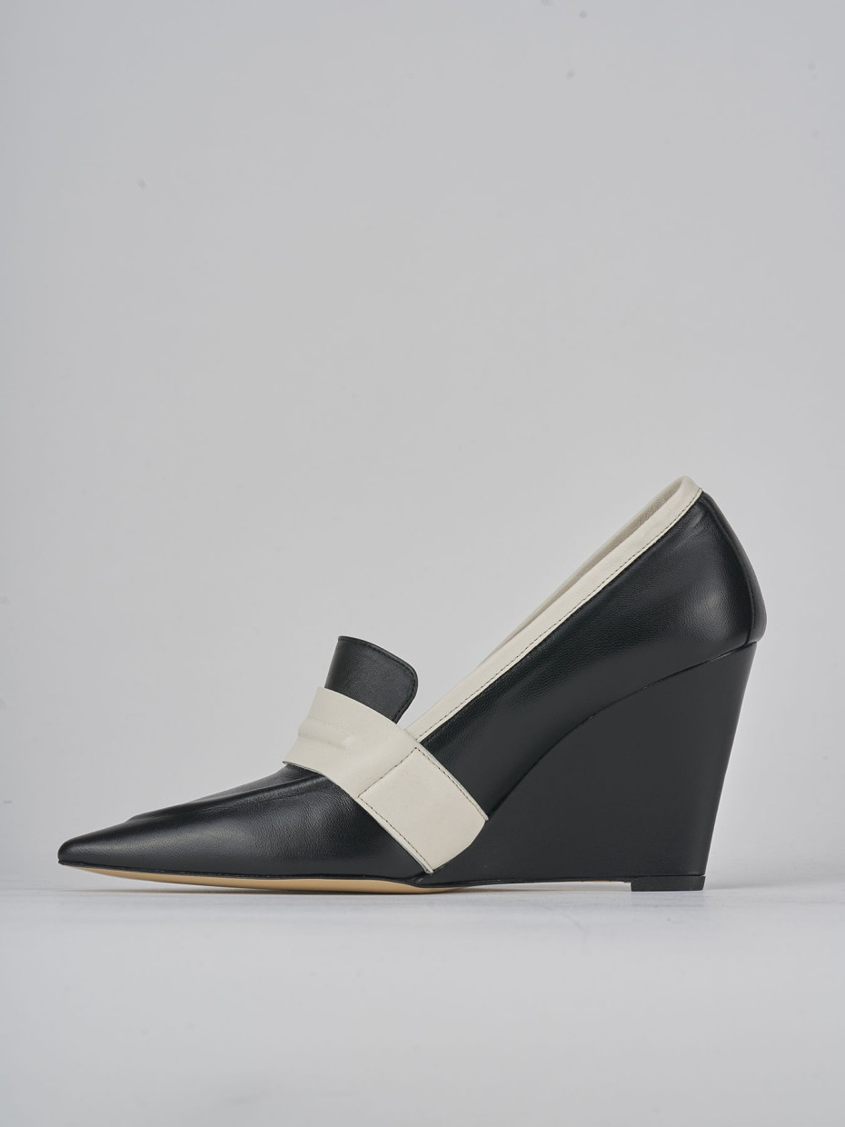 Décolleté e slingback tacco 8cm pelle nero