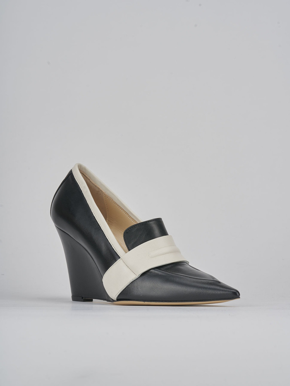 Décolleté e slingback tacco 8cm pelle nero