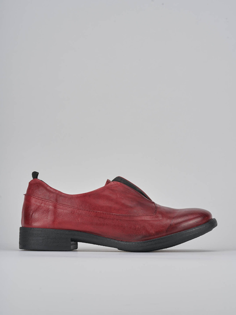 Lace-up shoes heel 1 cm bordeaux leather