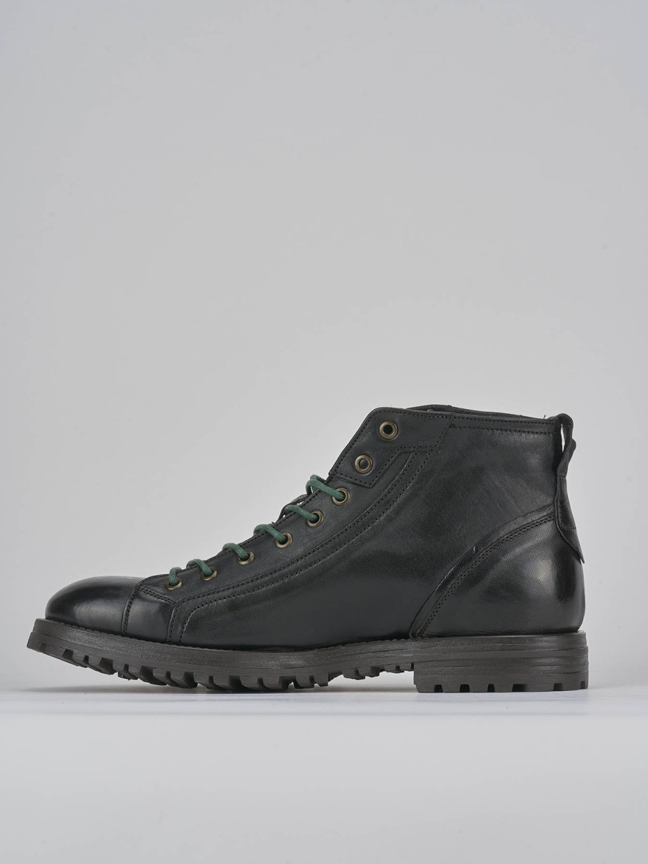 Combat boots green leather