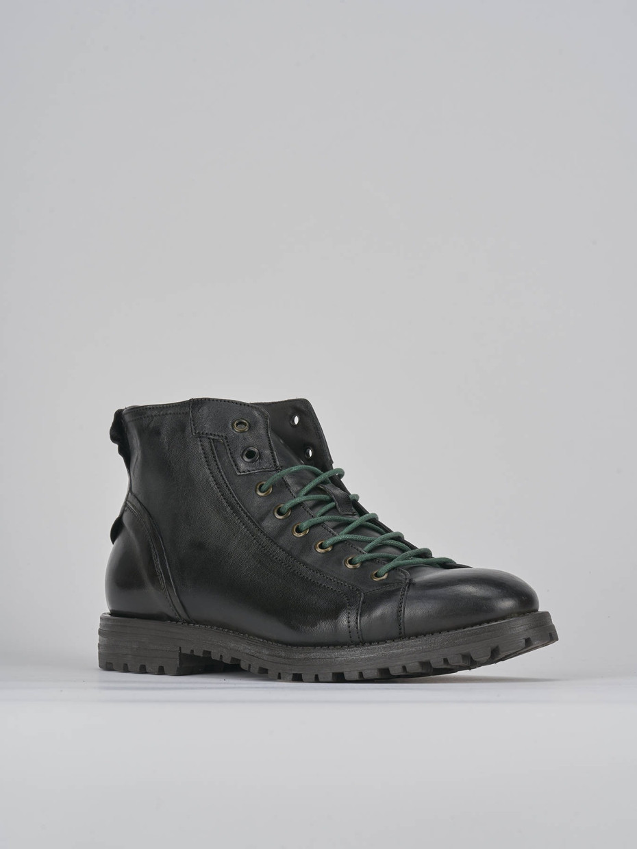 Combat boots green leather