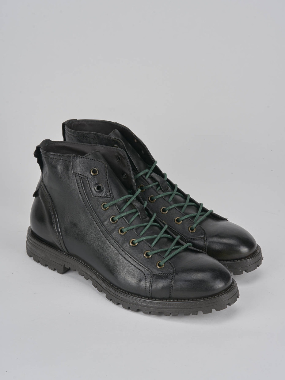 Combat boots green leather