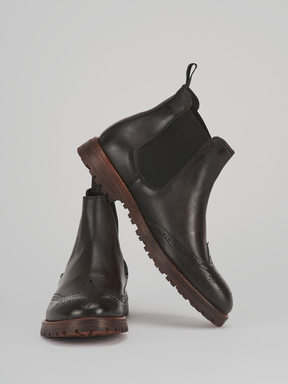 Ankle boots dark brown leather