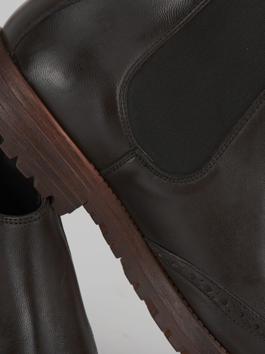 Ankle boots dark brown leather