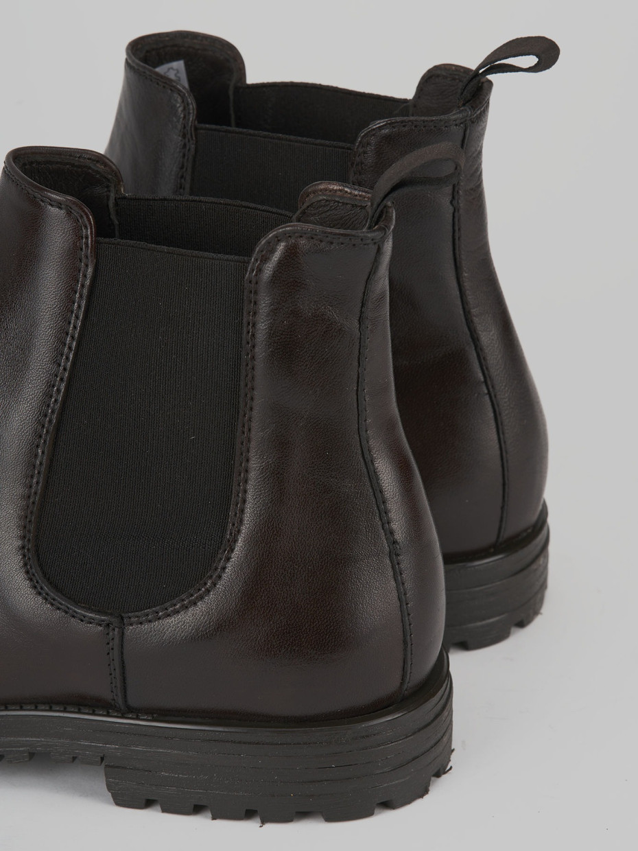 Ankle boots dark brown leather