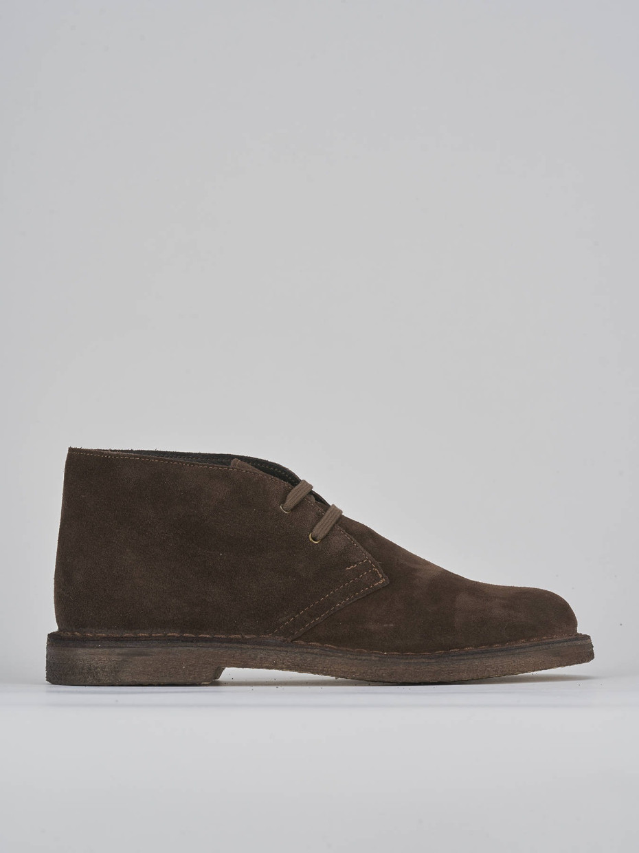 Combat boots dark brown suede