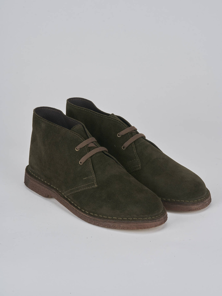 Combat boots green suede