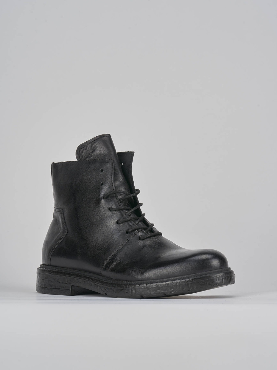 Combat boots black leather