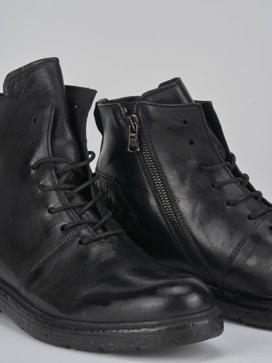 Combat boots black leather