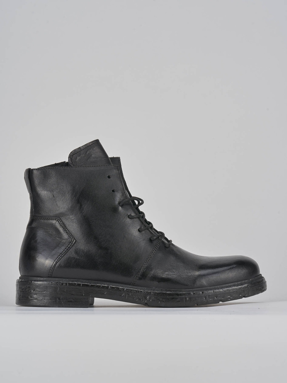 Combat boots black leather