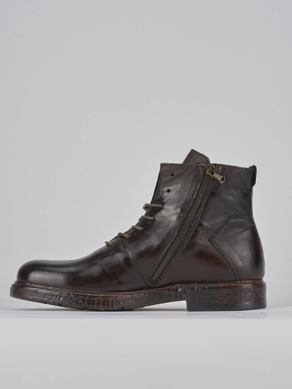 Combat boots dark brown leather