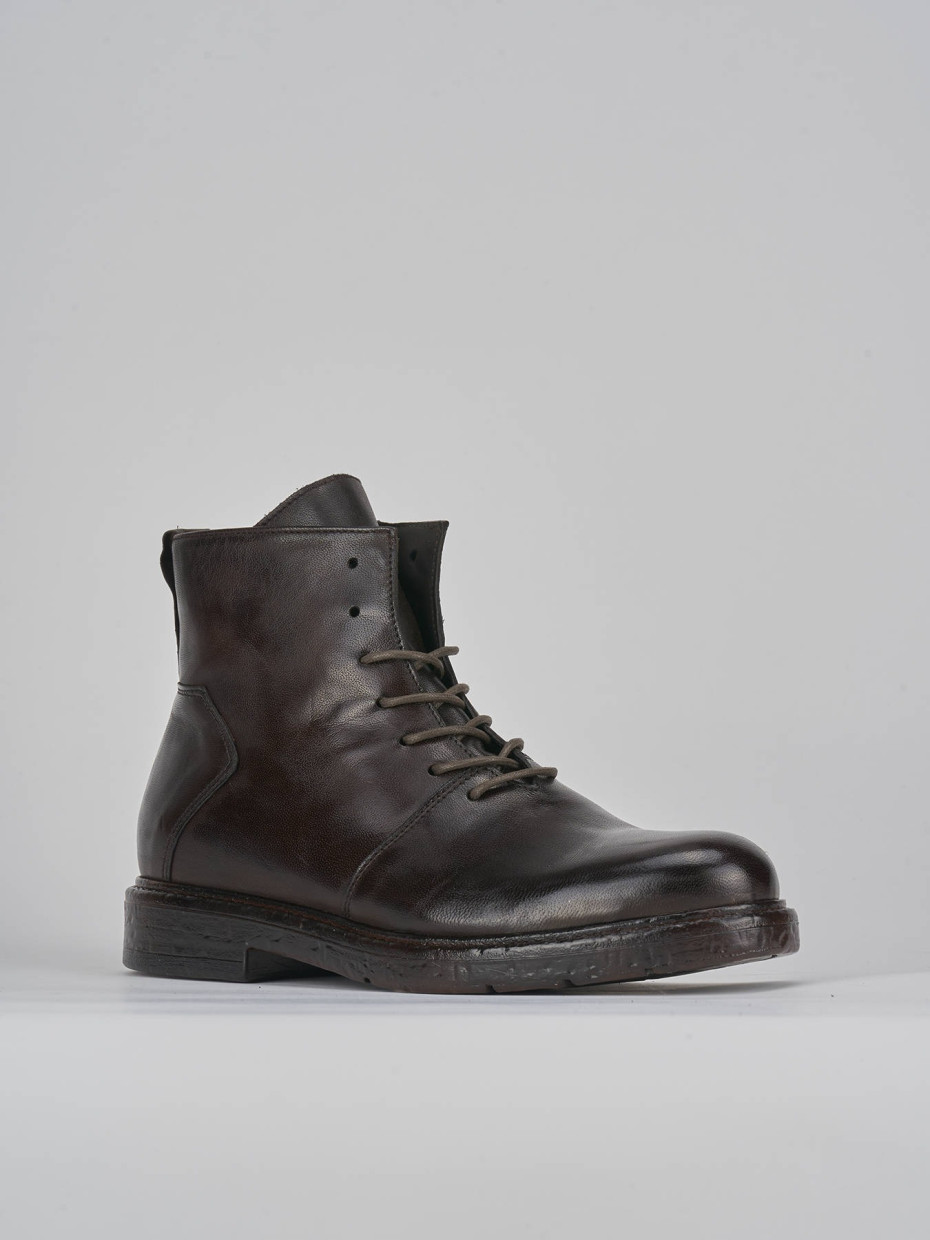 Combat boots dark brown leather