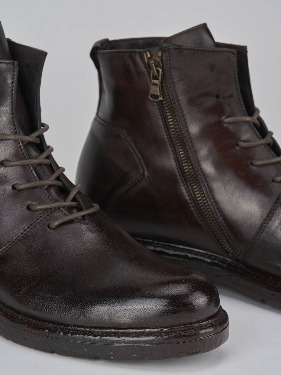 Combat boots dark brown leather