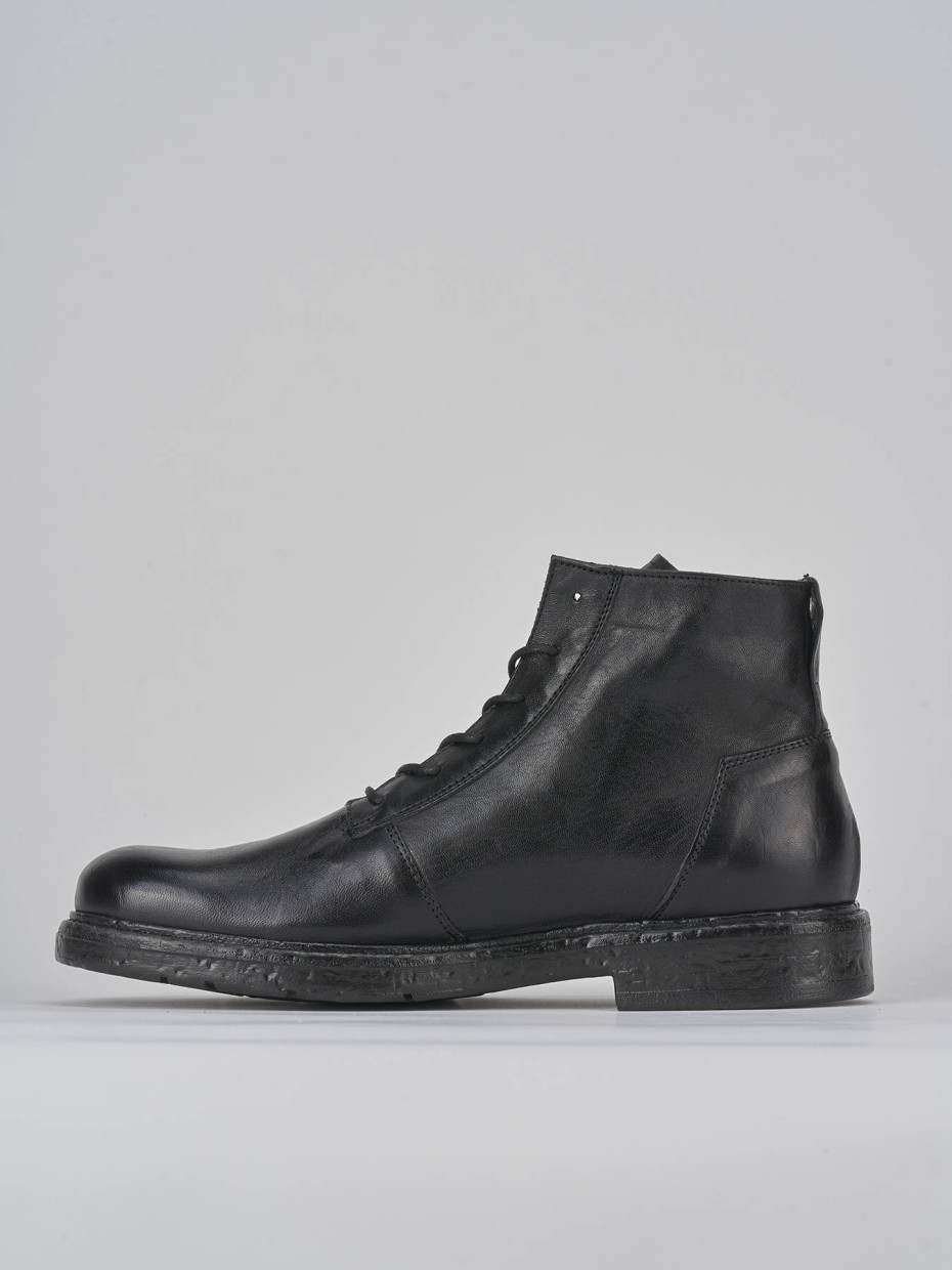 Combat boots black leather