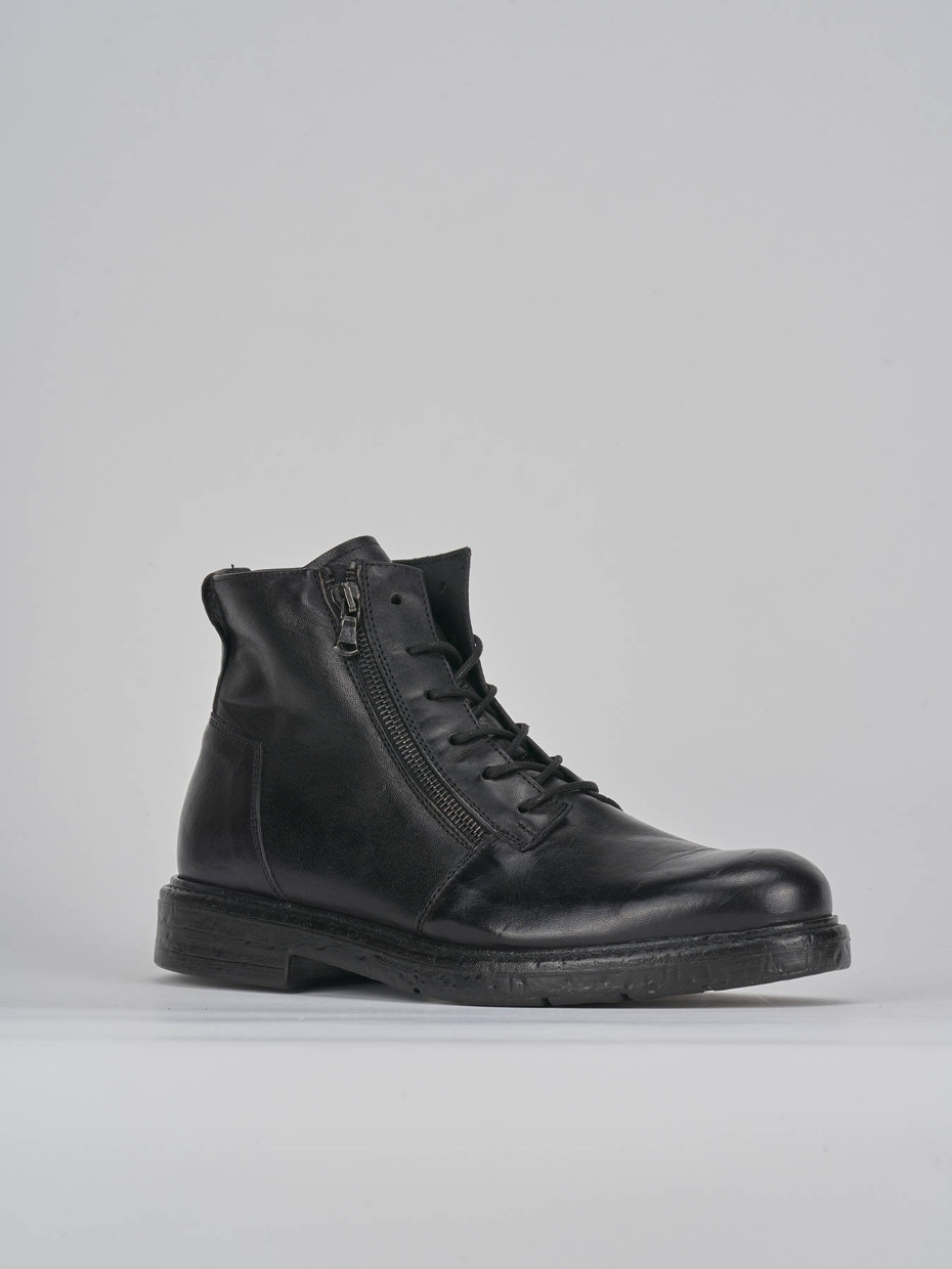 Combat boots black leather