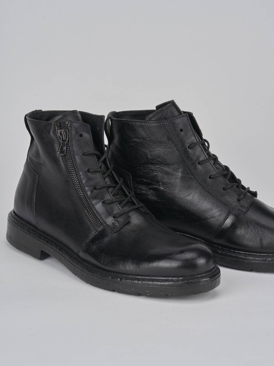 Combat boots black leather