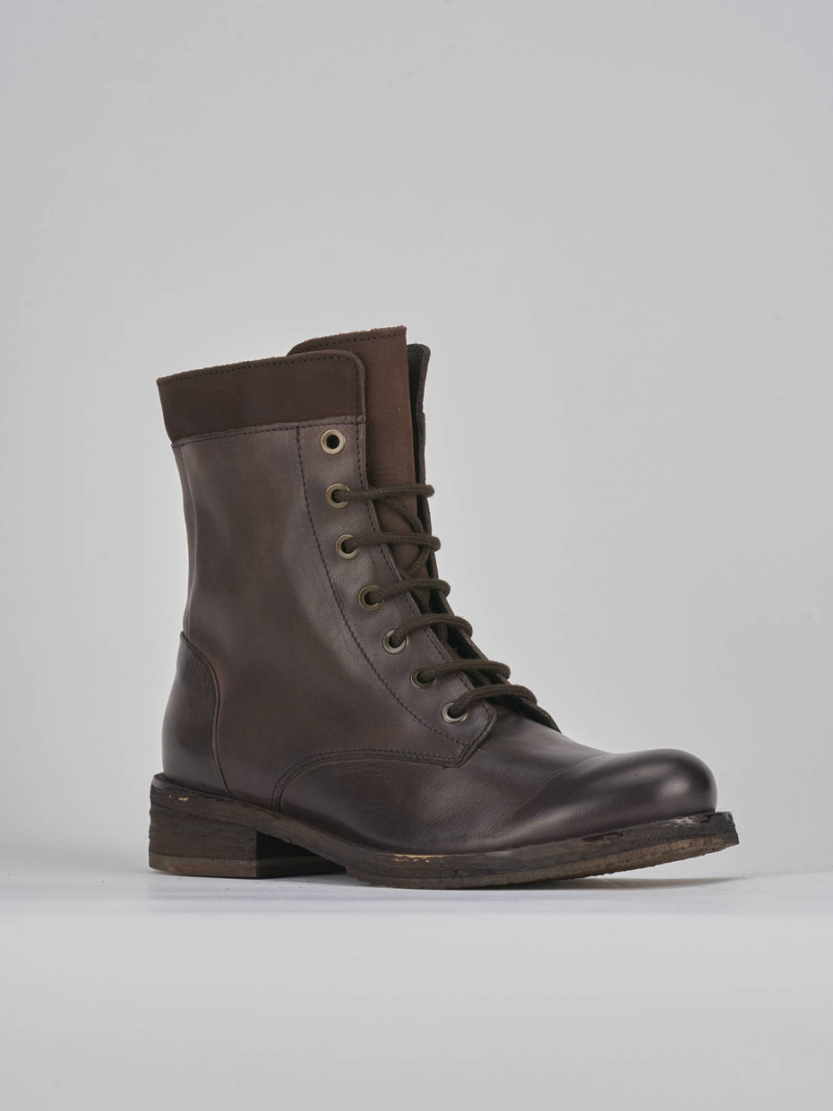 Dark brown top combat boots