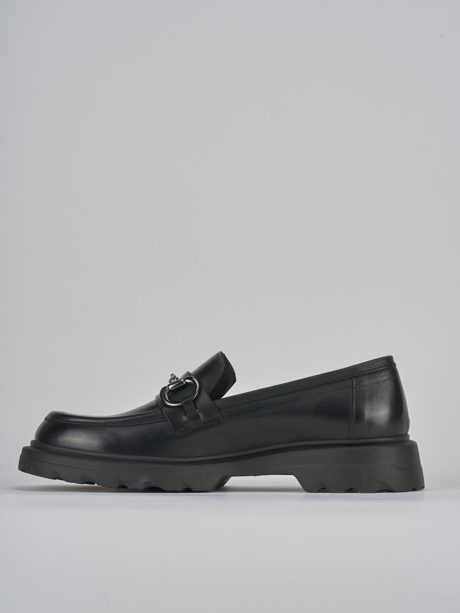 Mocassini tacco 3cm pelle nero