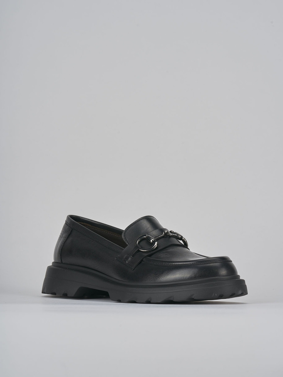 Mocassini tacco 3cm pelle nero