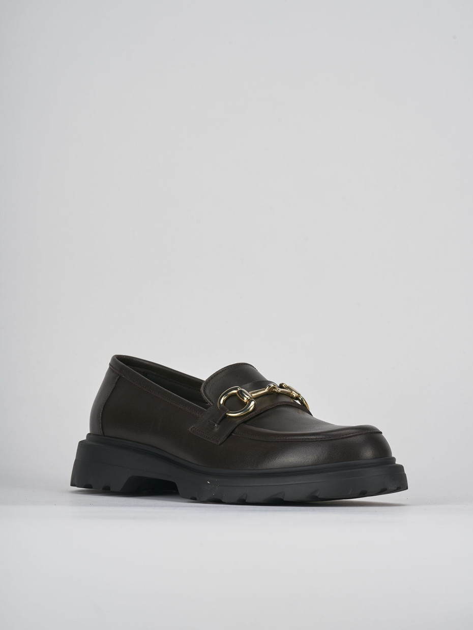Mocassini tacco 3cm pelle testa