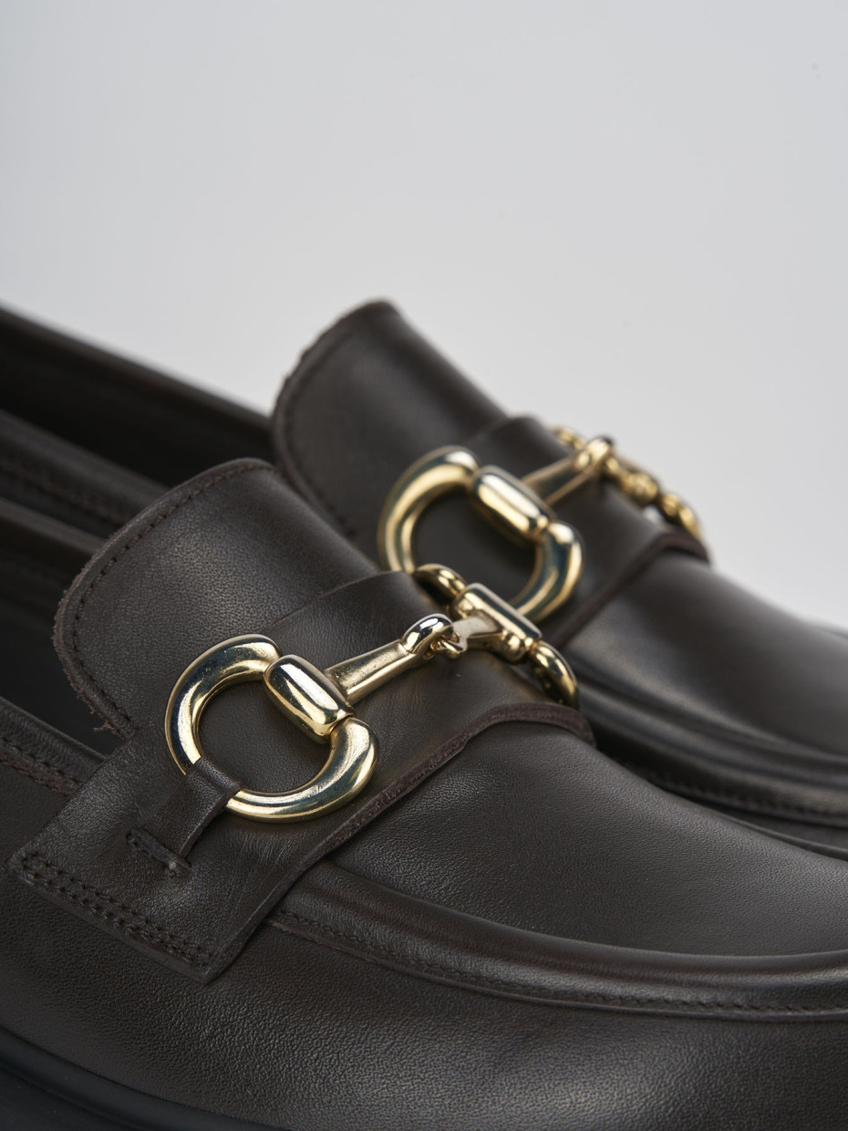 Mocassini tacco 3cm pelle testa