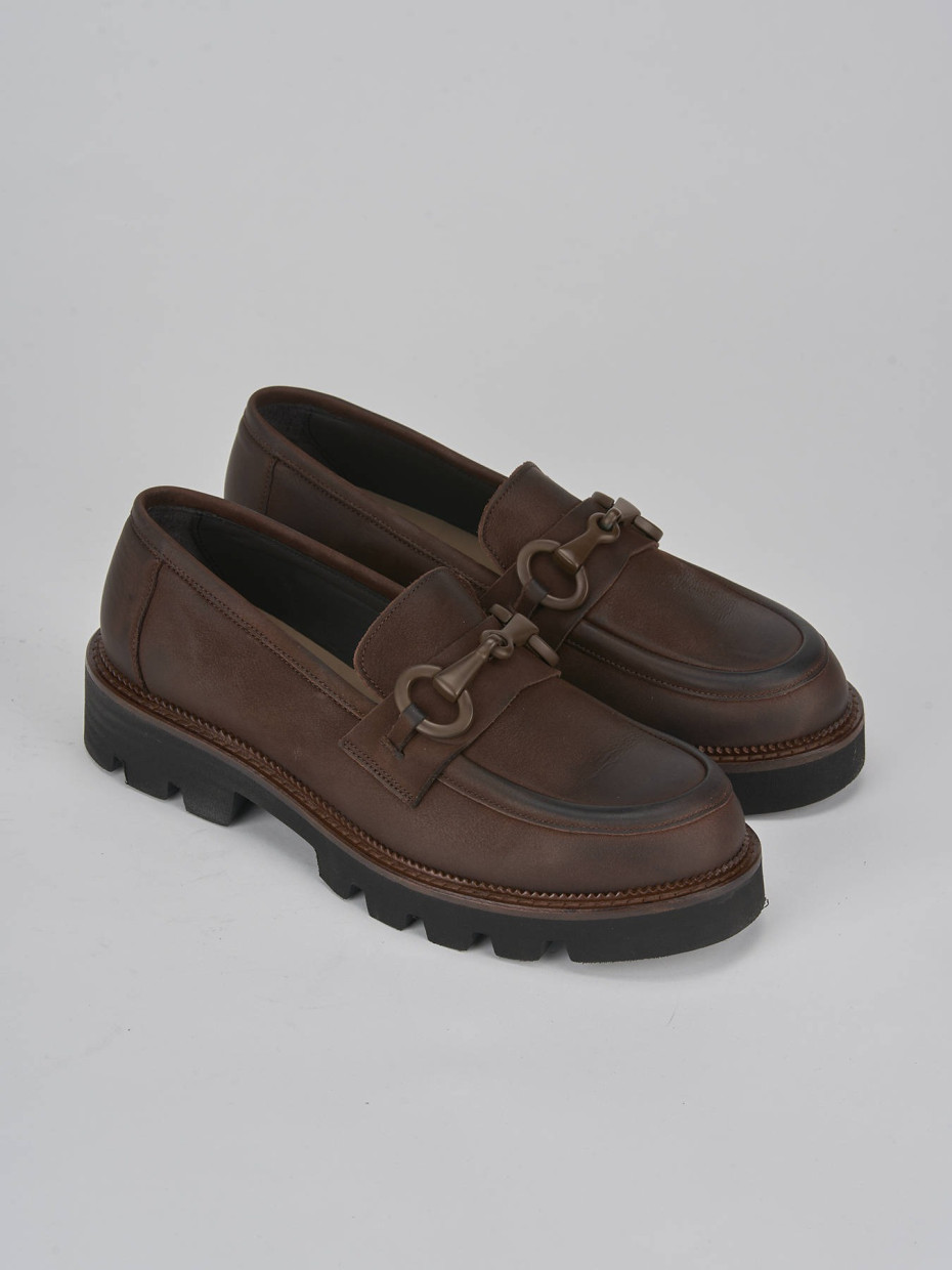 Loafers heel 3 cm brown nabuk