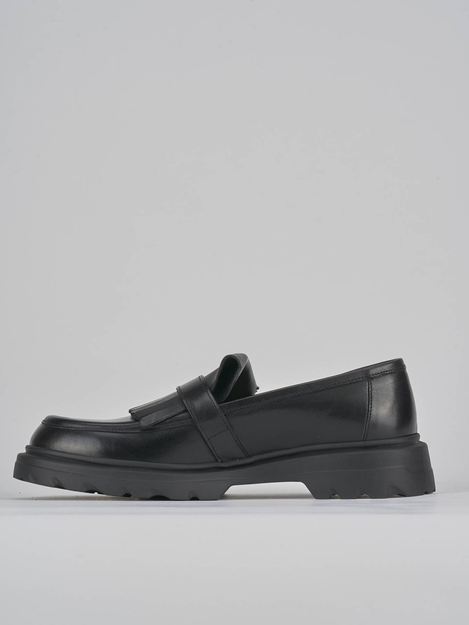 Mocassini tacco 3cm pelle nero