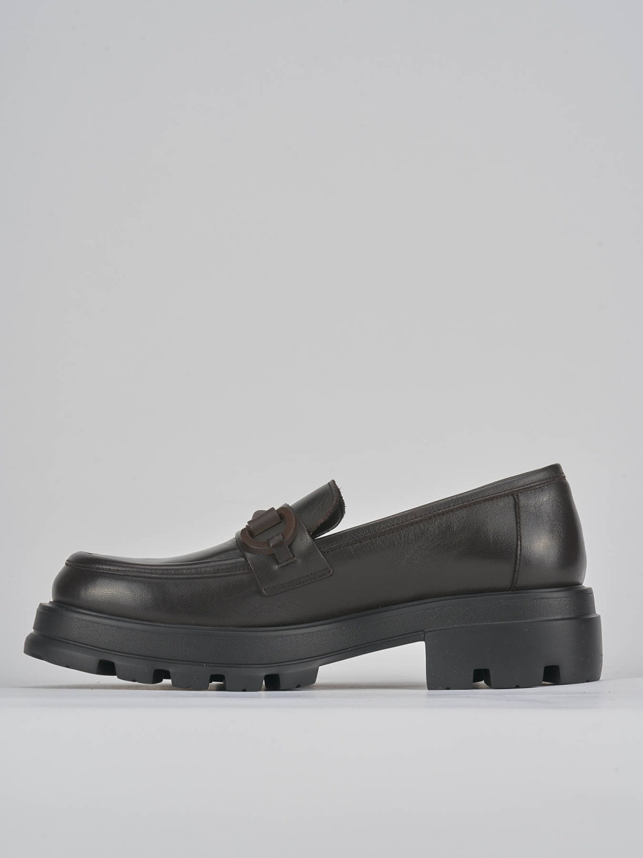 Mocassini tacco 2cm pelle testa