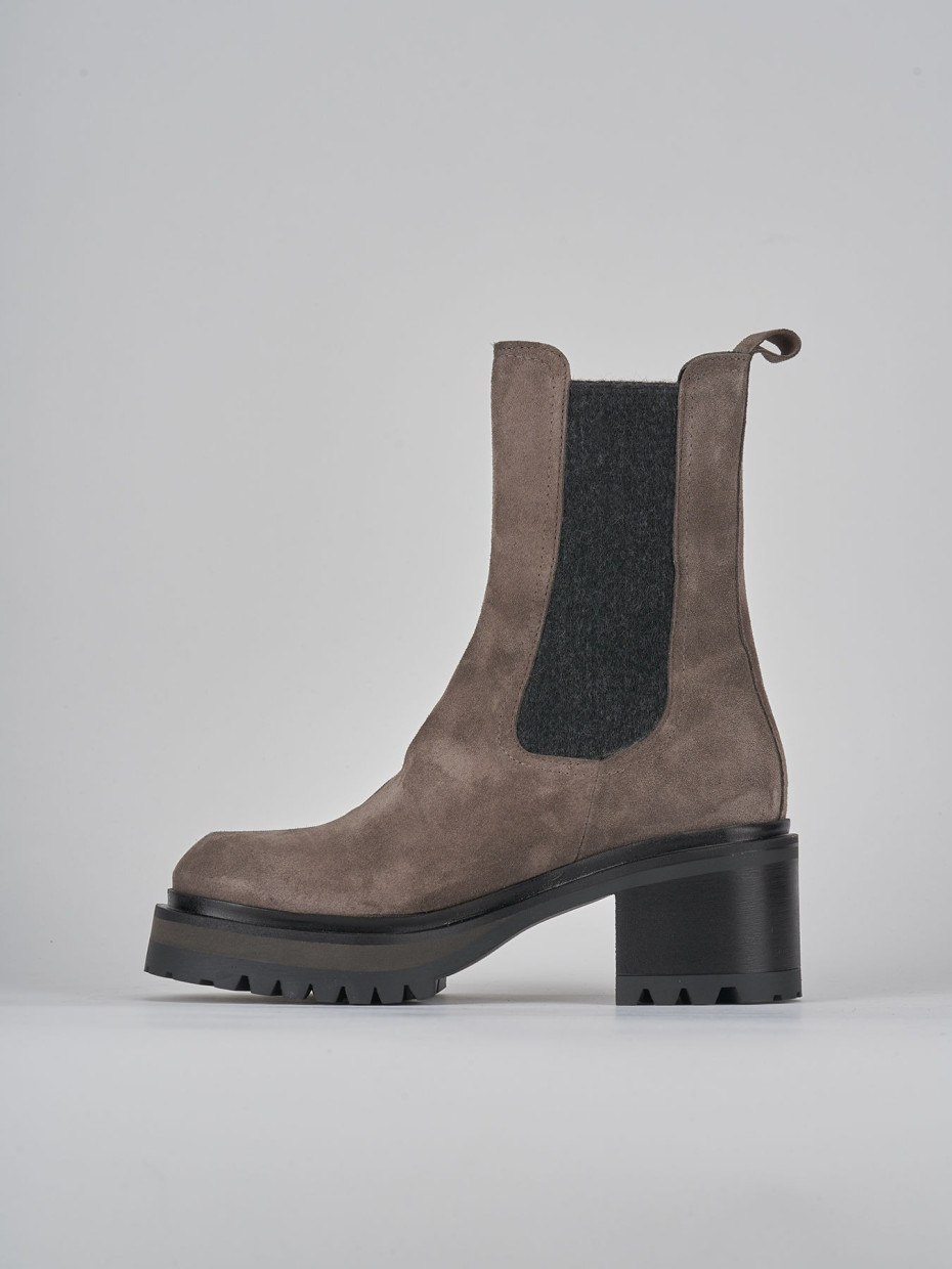 Low heel ankle boots heel 4 cm grey suede