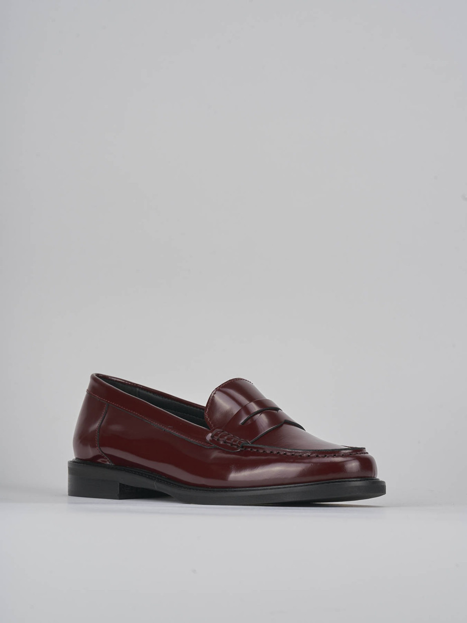 Loafers heel 2 cm bordeaux leather