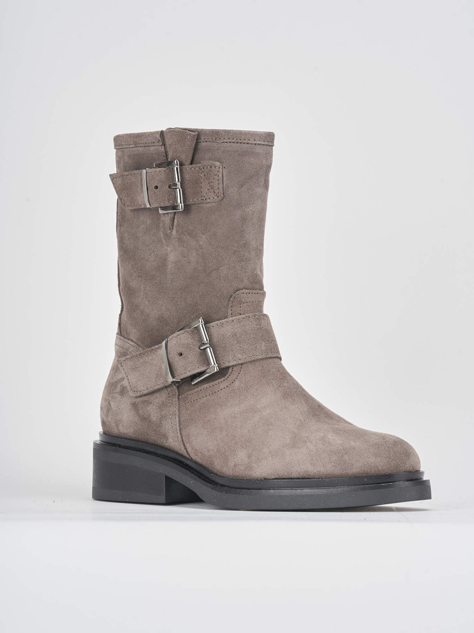 Low heel ankle boots heel 2 cm grey suede