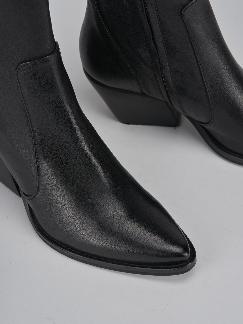 Stivaletti tacco 7cm pelle nero Barca Stores