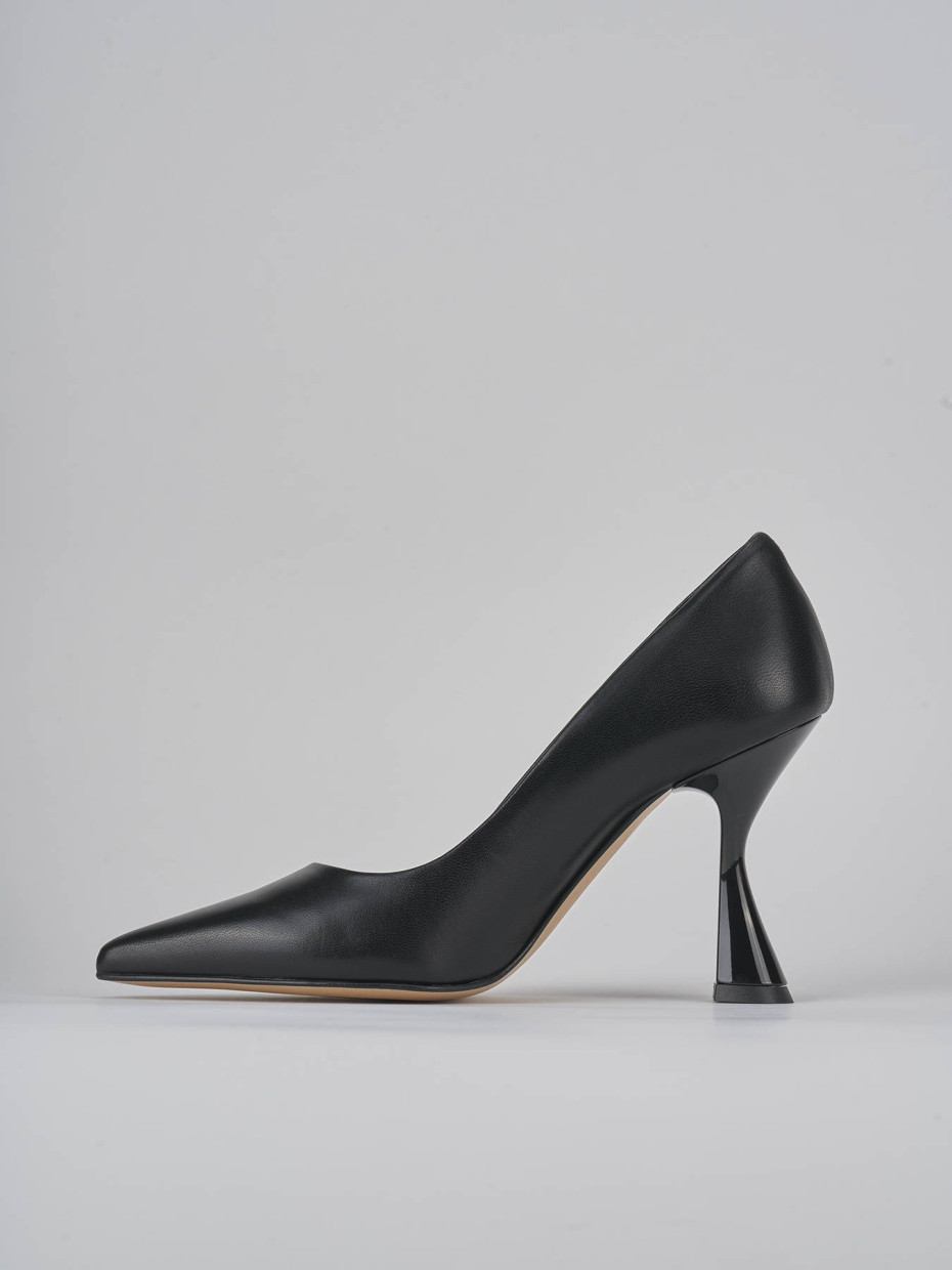 Décolleté e slingback tacco 9cm pelle nero