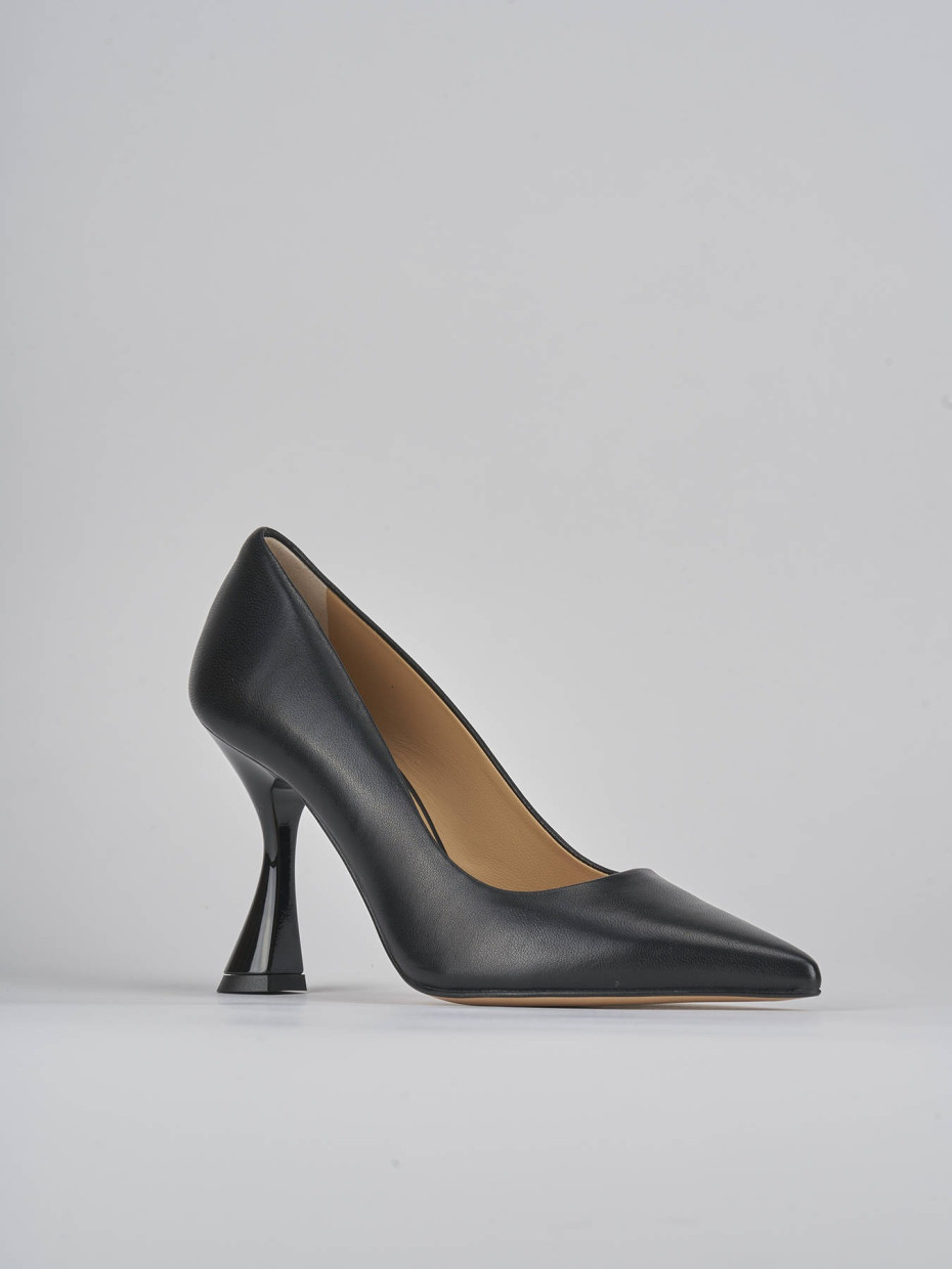 Décolleté e slingback tacco 9cm pelle nero