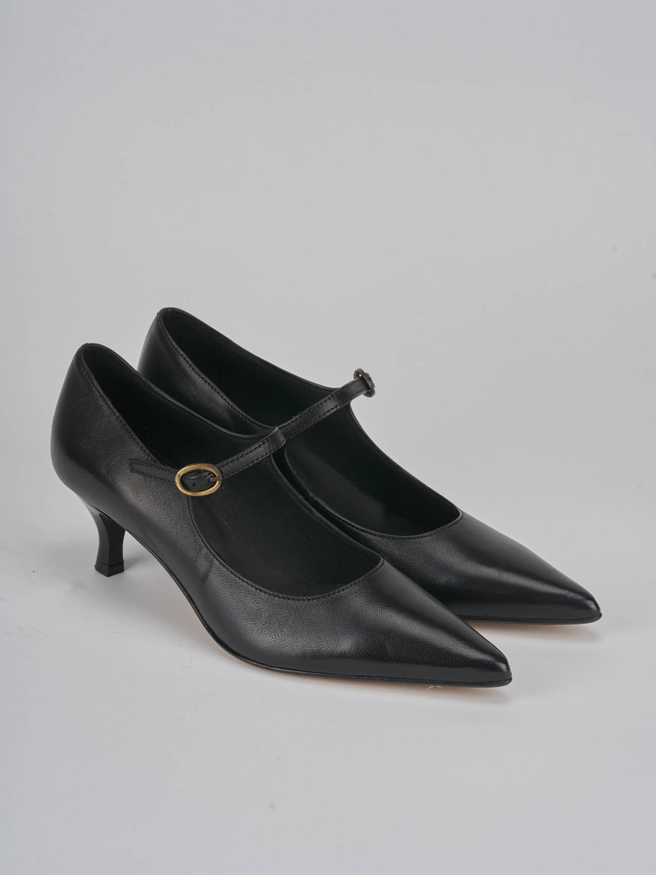 Pumps heel 5 cm black leather