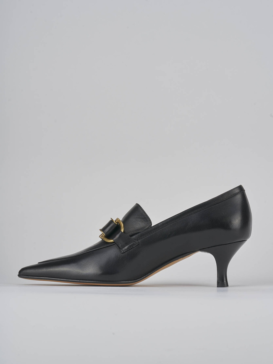 Décolleté e slingback tacco 5cm pelle nero