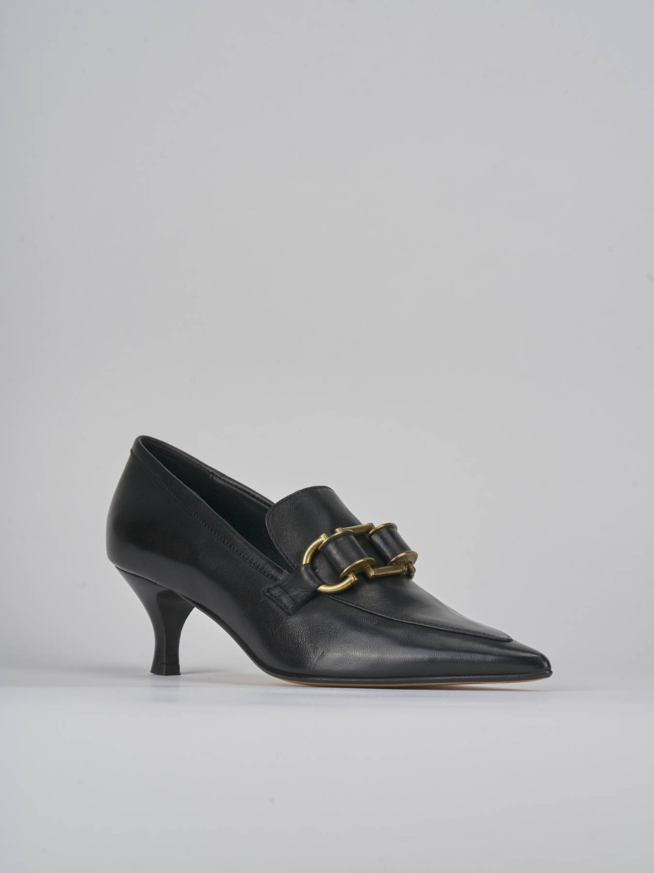 Décolleté e slingback tacco 5cm pelle nero