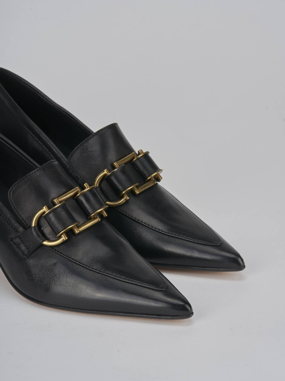 Décolleté e slingback tacco 5cm pelle nero