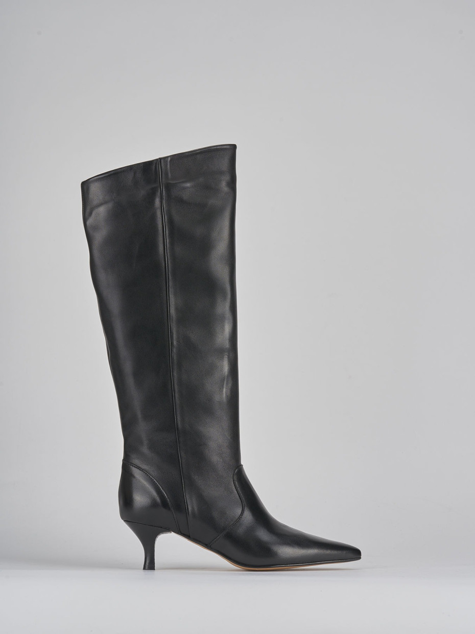 Stivali tacco 5cm pelle nero