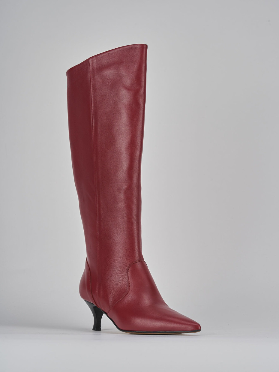 Stivali tacco 5cm pelle rosso Barca Stores