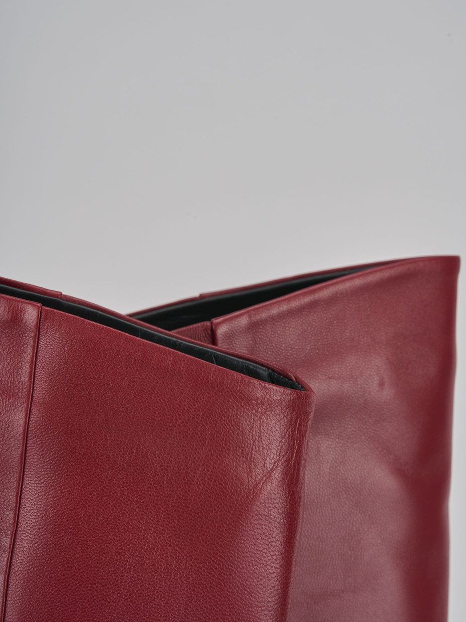 Stivali tacco 5cm pelle rosso