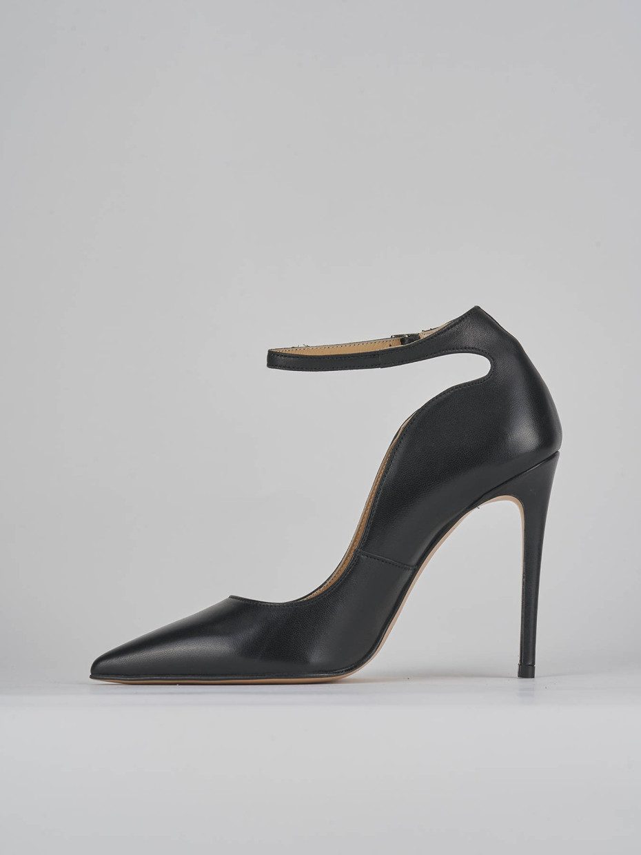 Décolleté e slingback tacco 11cm pelle nero