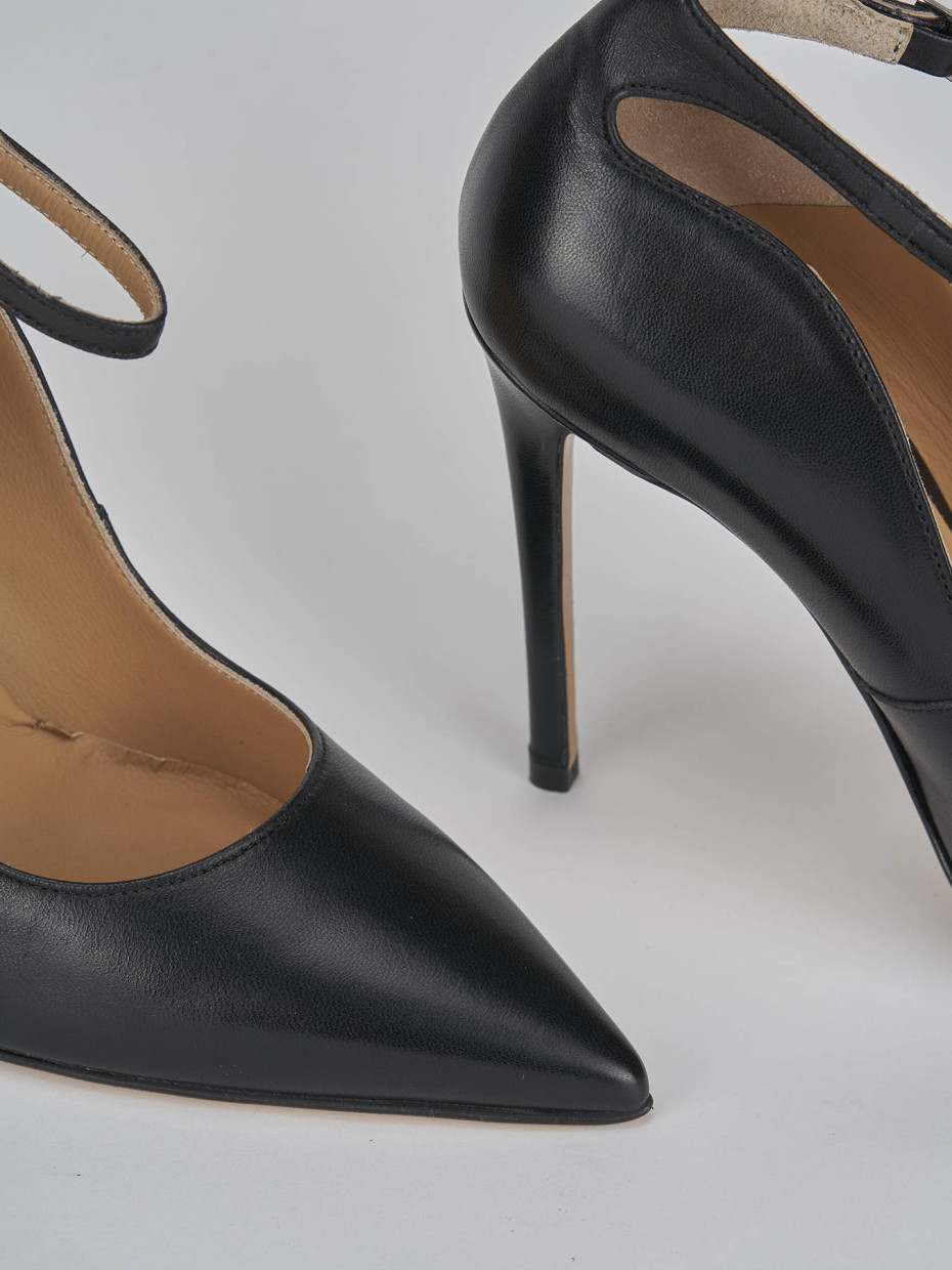 Décolleté e slingback tacco 11cm pelle nero