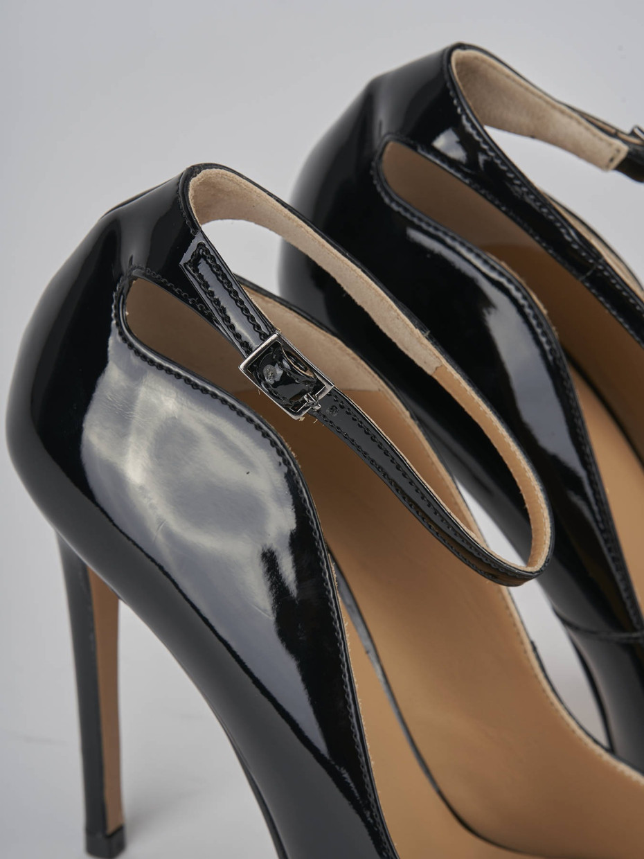 Décolleté e slingback tacco 11cm vernice nero
