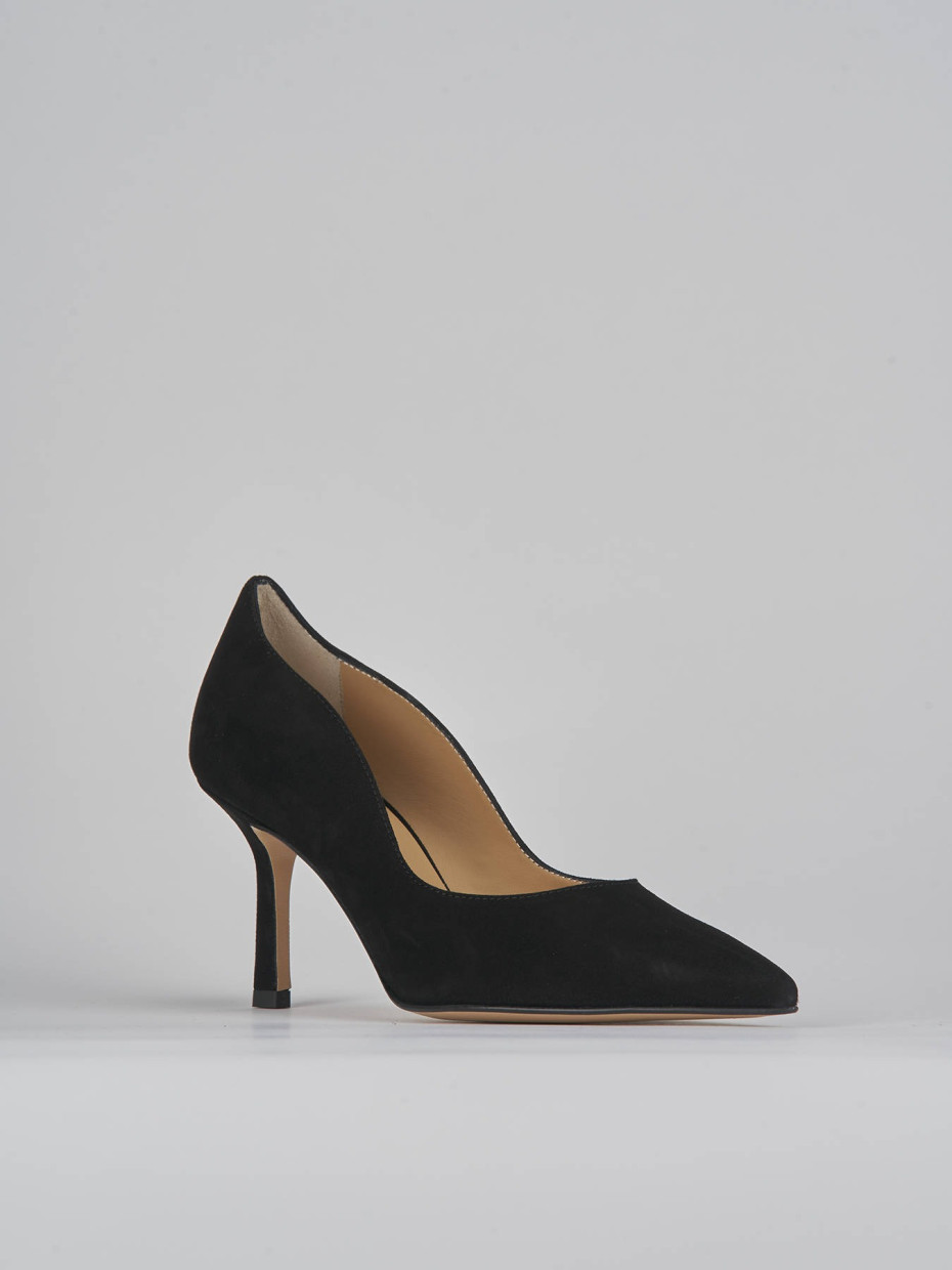Pumps heel 8 cm black suede