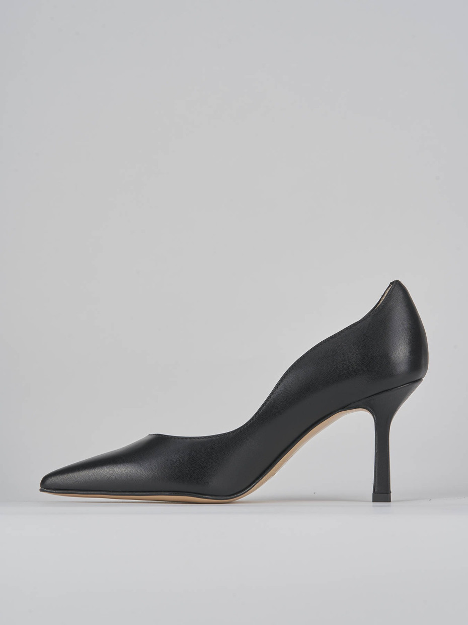 Décolleté e slingback tacco 8cm pelle nero